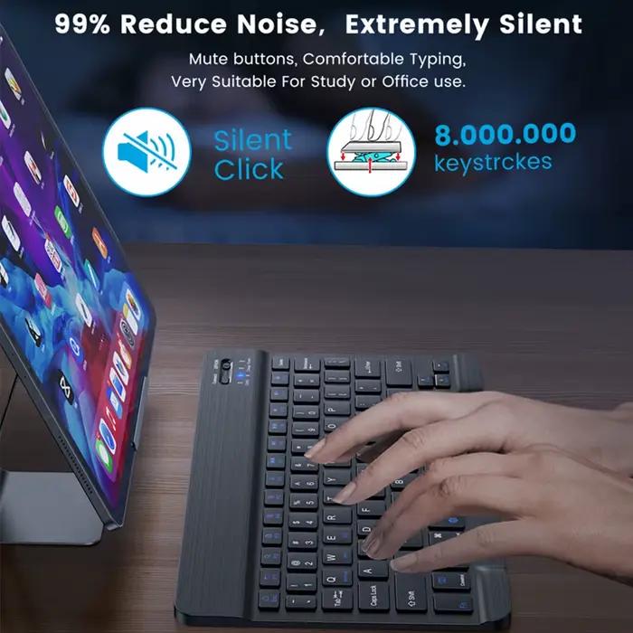 Clavier et Souris Bluetooth EMTRA Ergonomique pour Bureau à Domicile, Polyvalent, Multimédia, Compatible avec iOS, Android, Windows et Mac Occasions Spéciales