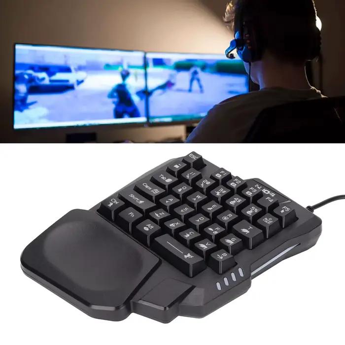 Clavier de jeu antidérapant noir à une main