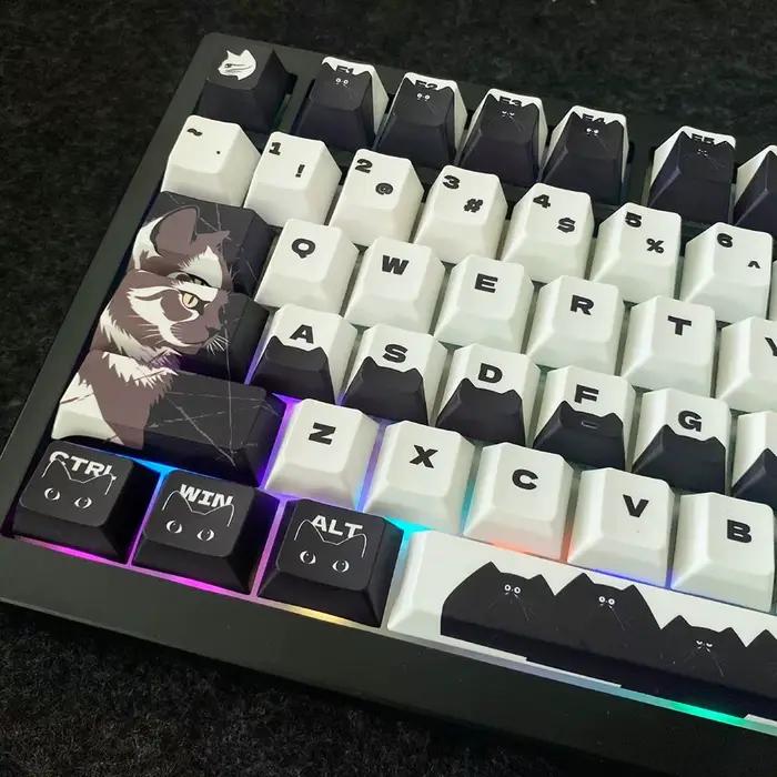 Capuchons de touches personnalisés Black Cat pour clavier mécanique DIY