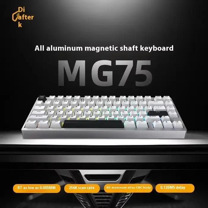 IROK MG75 PRO MG75 Max clavier mécanique de jeu magnétique RT0.001mm 8K 0.125ms retard aluminium rvb échange à chaud clavier de jeu filaire
