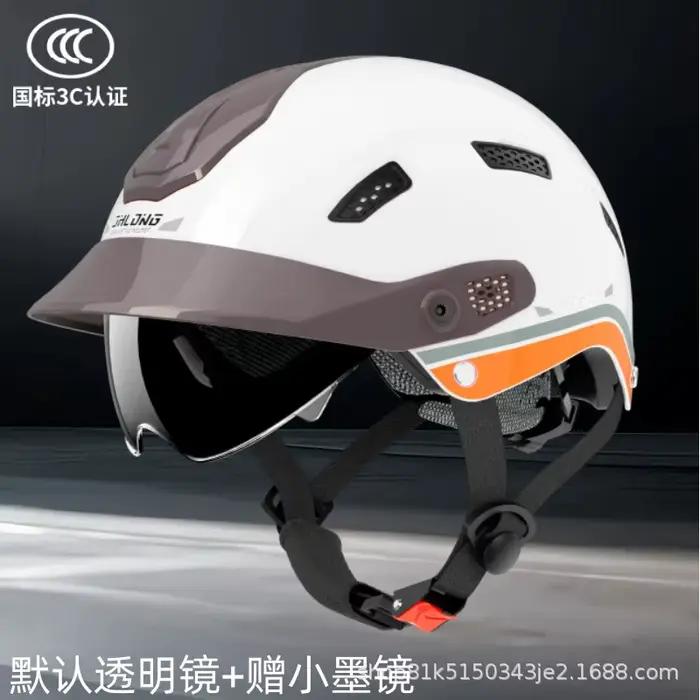 Casque de moto vintage demi-coque respirant pour l'été, pour hommes et femmes, casque ouvert pour scooter électrique, casques de sécurité réfléchissants