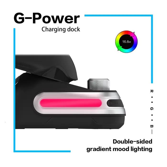 Fanxoo g-power souris station de chargement sans fil pour Logitech G502 G502X Plus GPW G903 avec bouton de contrôle de volume d'ordinateur lumière rvb