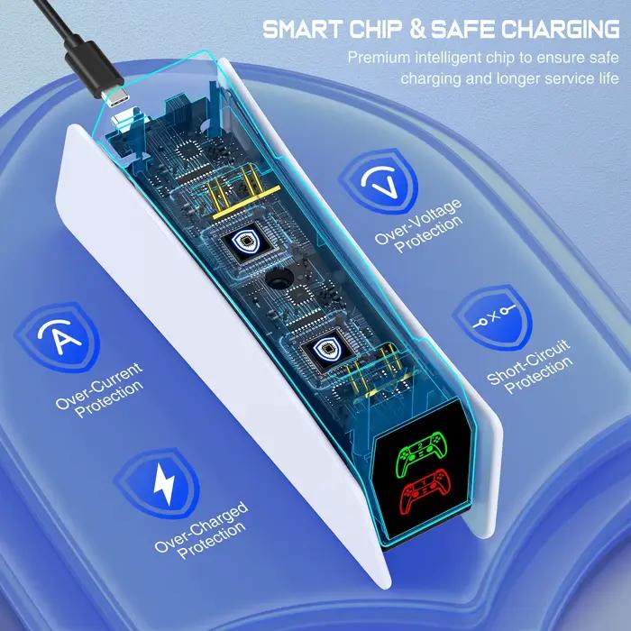 Station de charge de contrôleur RGB pour PS5