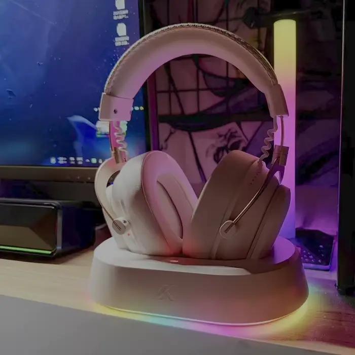 MCHOSE V9 Turbo casque de jeu de charge sans fil sur l'oreille quatre modes avec Microphone