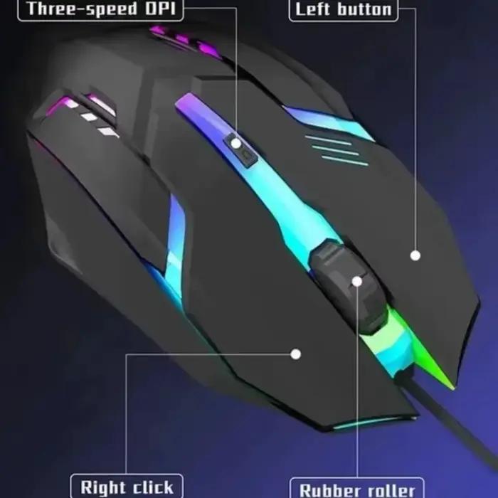 Souris de jeu à bouton lumineux coloré USB LED