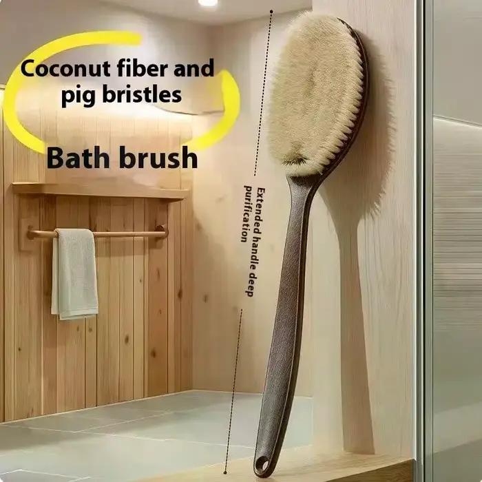 Brosse de bain-douche, brosse de bain, peau sèche, corps, poils naturels doux, masseur, outil de soins, poils naturels doux, poignée PE