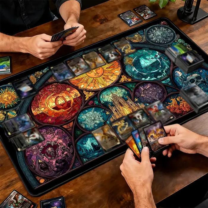 Tapis de jeu MTG style verre coloré à motif crâne