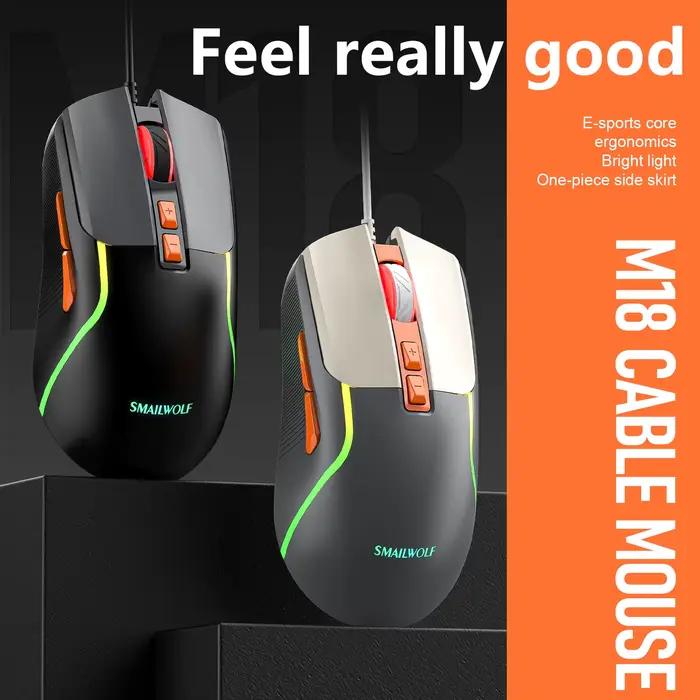 SMAILWOLF M18 – souris filaire USB pour ordinateur portable