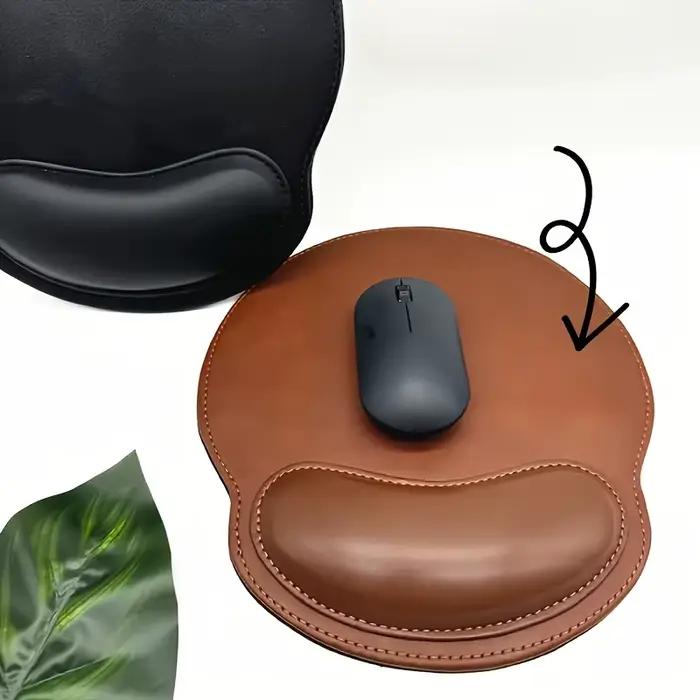 Tapis de souris marron avec repose-poignet