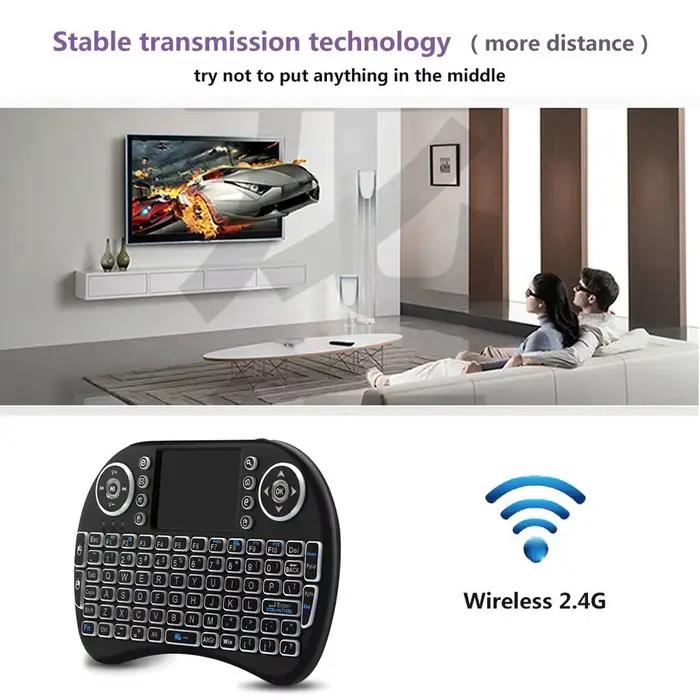 Air Mouse rétro-éclairé Mini clavier sans fil Azerty langue française avec pavé tactile PC TV Box RGB Gamer Air Kit