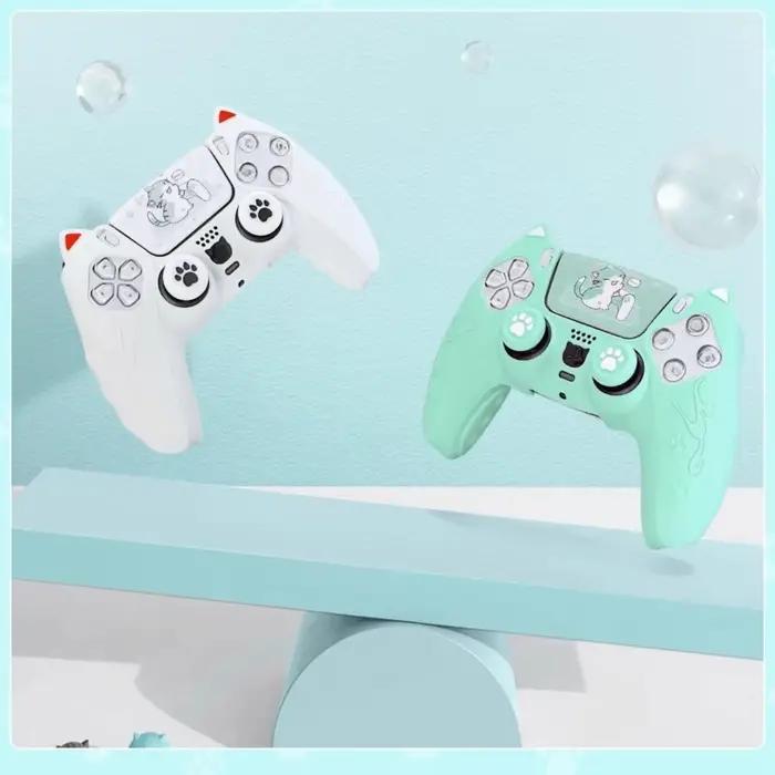 Ensemble de coques de manette en silicone Patte de chat avec capuchons de pouce