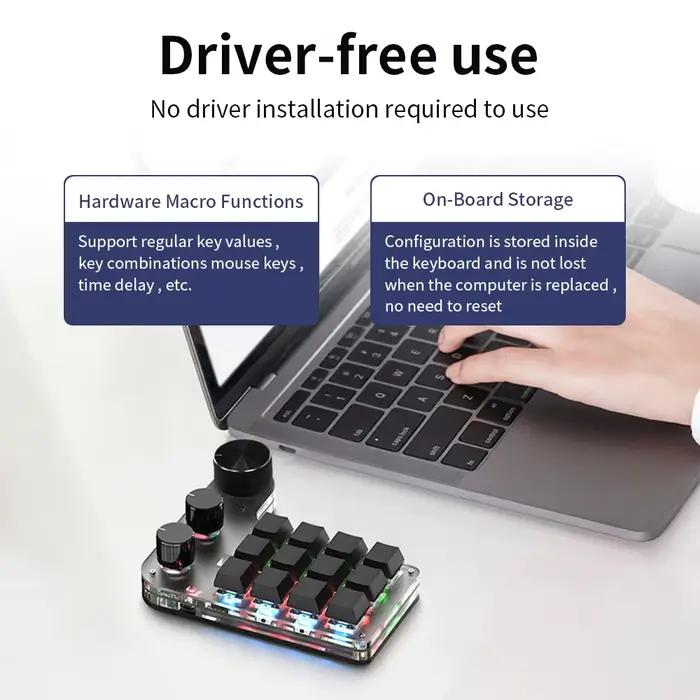 Clavier de jeu mécanique à 3 boutons