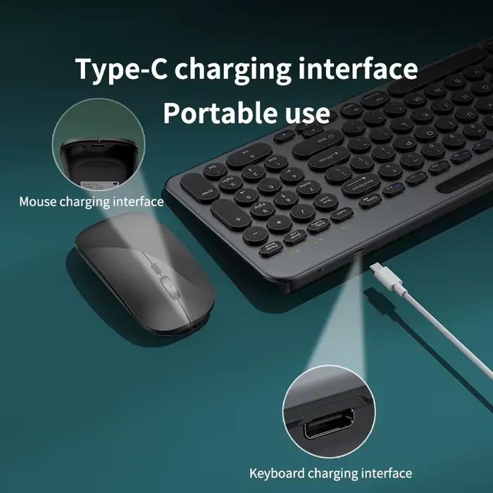Clavier sans fil silencieux double mode : BT et 2