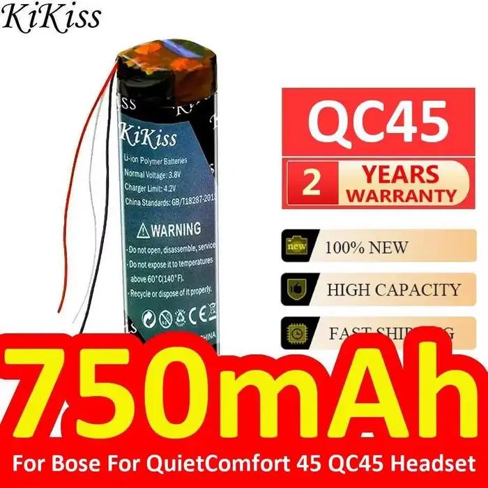 Batterie haute capacité pour casque antibruit Bose Quietcomfort 45 QC45