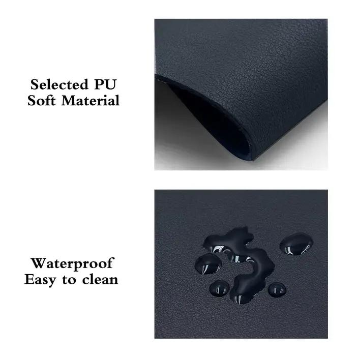 Tapis de souris en cuir PU de couleur unie