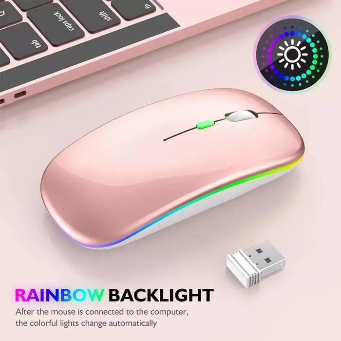 Souris de jeu ergonomique sans fil à LED