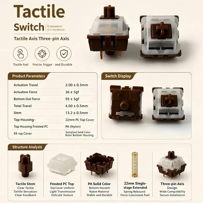 Interrupteurs tactiles KTT KU Switch 3Pin Clicky