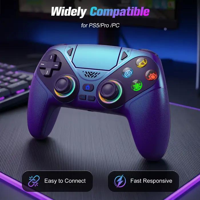 Manette de jeu RGB pour Playstation 5/PS5 Pro/Slim/PC