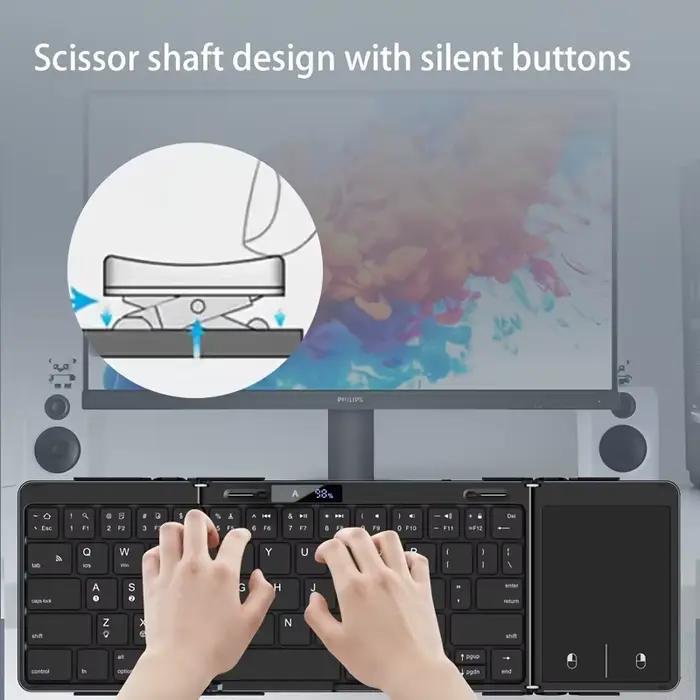Clavier pliant sans fil avec rétro-éclairage