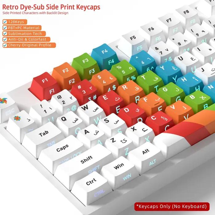 Capuchons de touches rétro Cherry Height Rainbow pour clavier mécanique