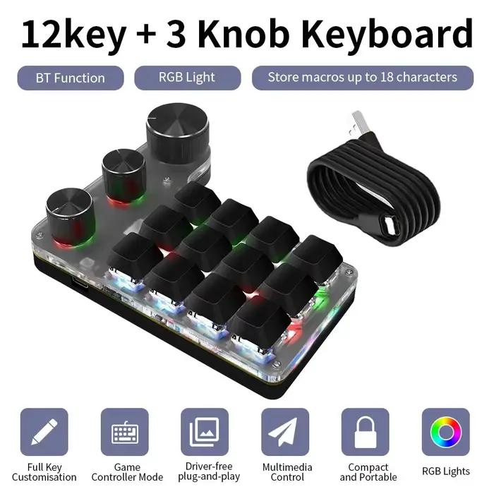 Clavier de jeu mécanique à 3 boutons