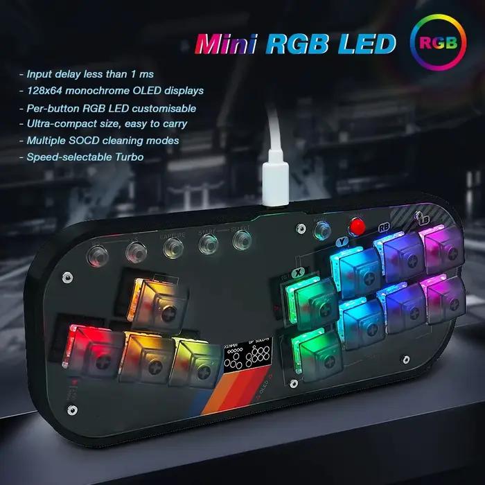 Mini contrôleur HitBox SOCD Arcade Stick clavier RGB Cherry Switch pour PC Android PS4 Misterfpga