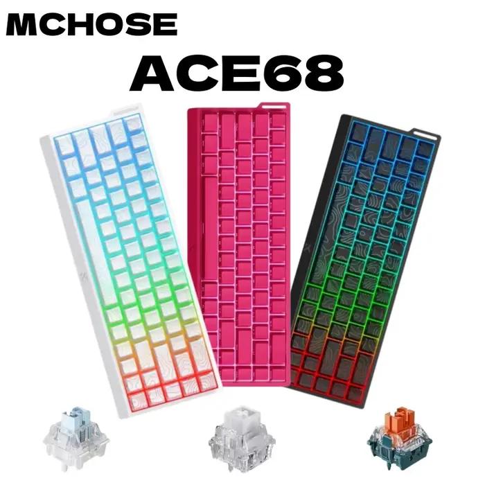 MCHOSE ACE68 clavier magnétique filaire mécanique ACE60 Pro pour les jeux 0.01mm RapidTrigg 8000Hz SOCD/Rs 0.125ms 128K taux d'échantillonnage