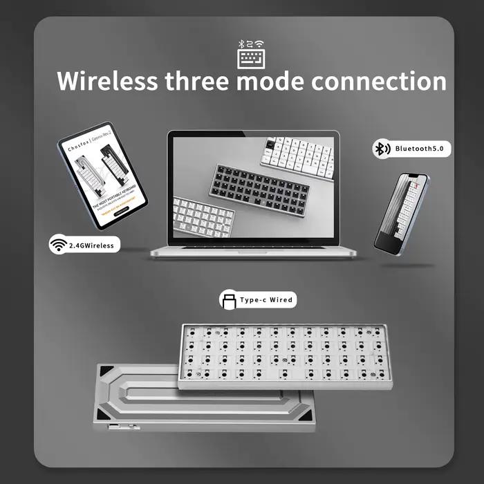 Chosfox Geonix48 Rev.2 clavier à profil bas trois modes Kit