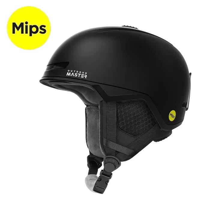 Casque de ski OutdoorMaster MIPS avec protège-oreilles, 8 aérations réglables, PC+EPS, haute qualité, pour snowboard, ski, skateboard, sports de plein air