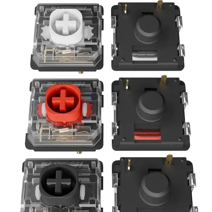 Gateron KS-33 KS 33 Interrupteur silencieux à profil bas noir rouge blanc 3 broches RGB pour clavier mécanique de jeu ultra-fin