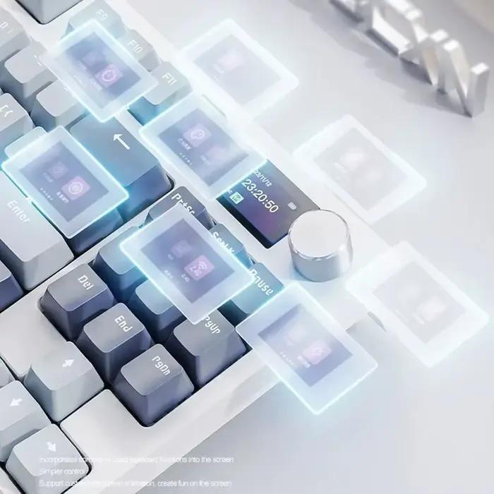Attaque Shark K86 clavier mécanique sans fil bouton métallique Structure de joint échange à chaud écran TFT