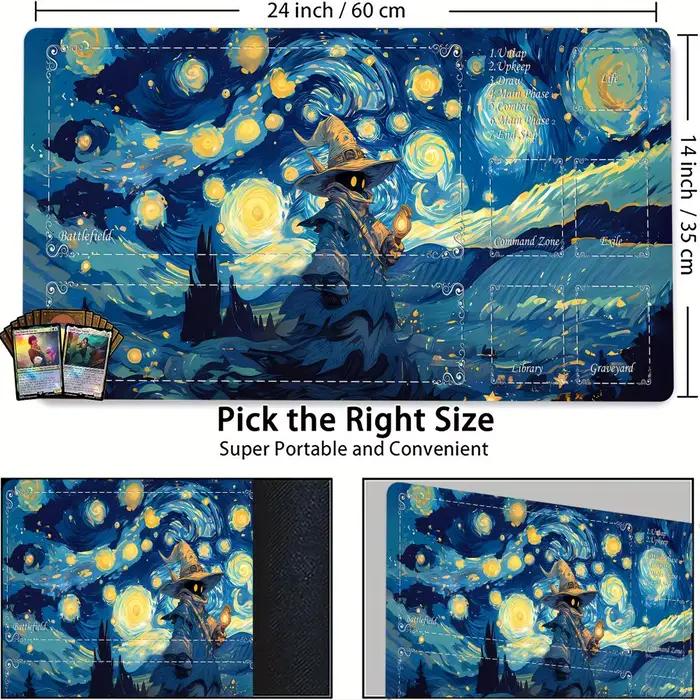 Tapis de jeu MTG artistique ciel étoilé et sorcier