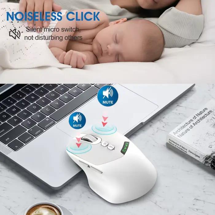 Souris sans fil silencieuse double mode 2026 Bluetooth 2.4G