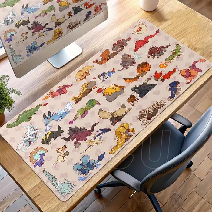 Tapis de Souris XXL en Caoutchouc Naturel pour Gamers, Bureau et Accessoires de Jeu sur Ordinateur, Multicolore, Idéal pour Études et Travail