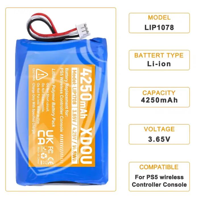 Batterie de contrôleur sans fil PS5 4250mAh lithium-ion pour manette Dualsense Sony PS5 joueurs intensifs occasions spéciales gaming