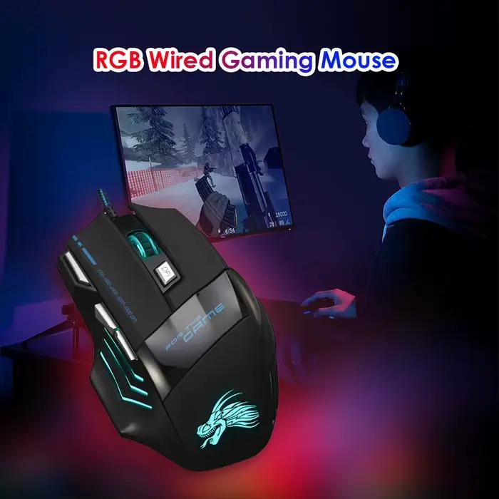 Souris de jeu filaire, 7 boutons rétroéclairés