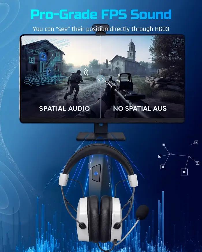 NUBWO HG03 casque filaire Gamer virtuel 7.1 son Surround USB