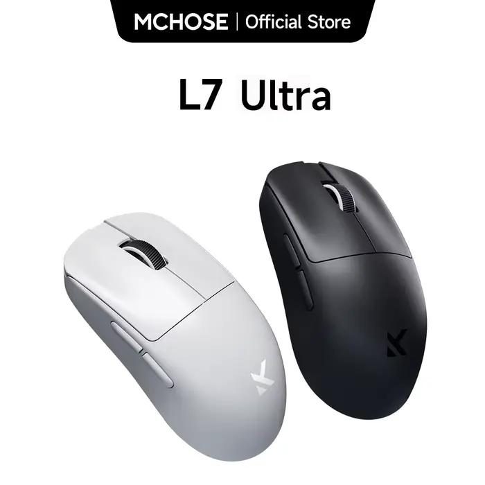 MCHOSE L7 souris de jeu sans fil L7 Ultra PAW3395 26K capteur double 8K Polling 39g Ultra-léger 2.4GHz RF/BT/filaire Tri-Mode