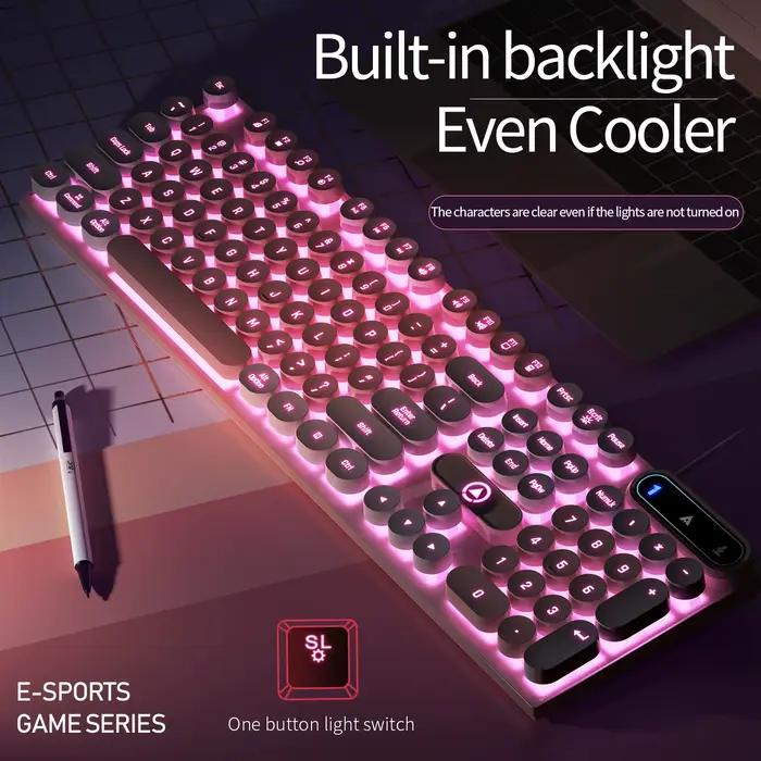 Machine à écrire ronde 104 touches clavier de jeu