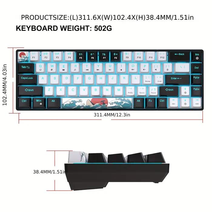 Clavier de jeu mécanique Portable 60%