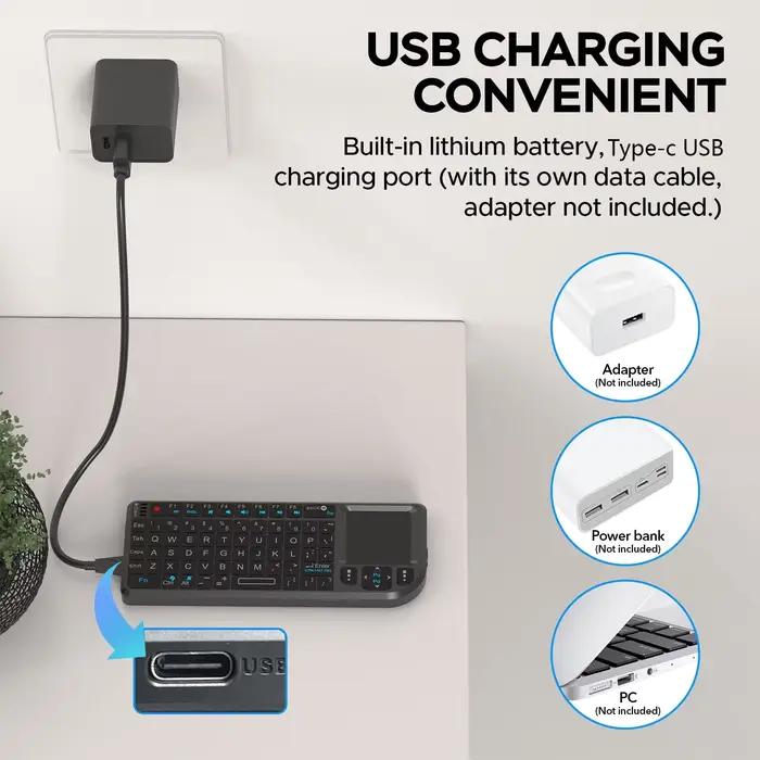 Clavier sans fil 2.4G avec rétroéclairage 7 couleurs