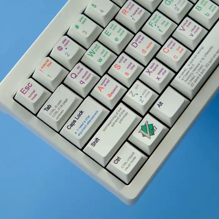 131 touches VIM thème Keycaps profil Cherry blanc GMK Keycap PBT colorant Sublimation clavier mécanique pour MX Switch 1.75U 2U Shif