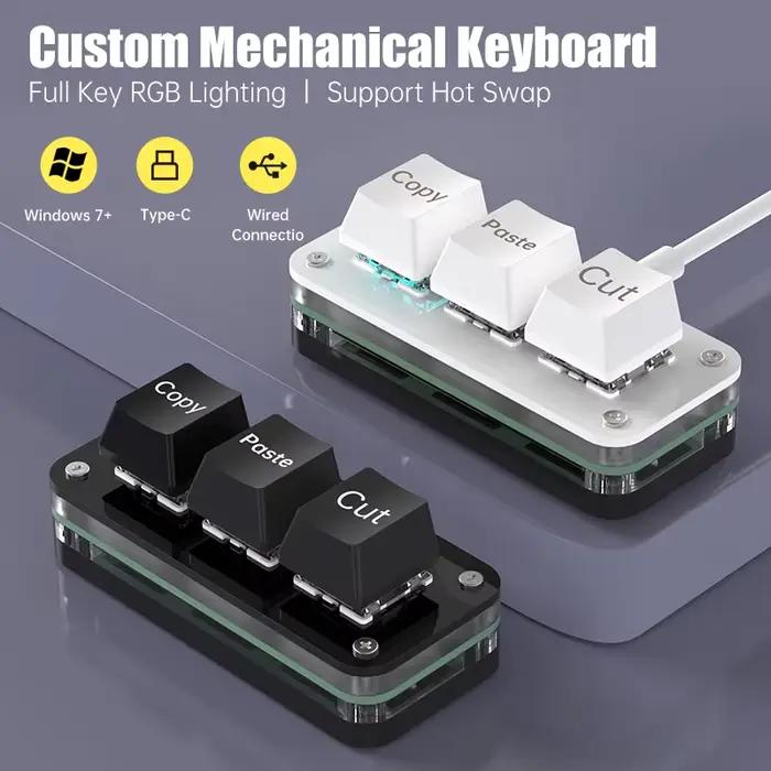 Mini clavier de programmation Macro rvb à 3 touches
