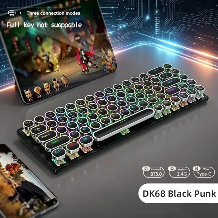 Clavier mécanique rétro punk sans fil DK68 APAYADO