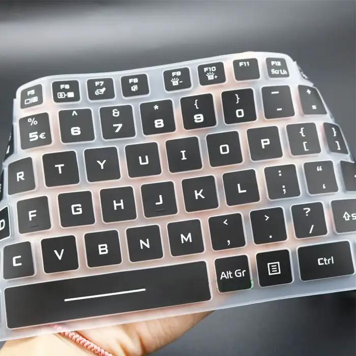 Housse de protection en silicone anti-poussière et imperméable pour clavier d'ordinateur portable, housse de clavier portable pour gamer et professionnel, protection élégante et hygiénique pour clavier d'ordinateur portable