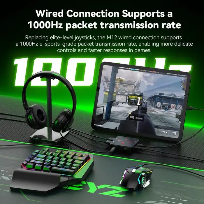 Gamwing M12 clavier de jeu Mobile et adaptateur de convertisseur de contrôleur de souris Delta Force pour jeux natifs Call of Duty pour Android et iOS