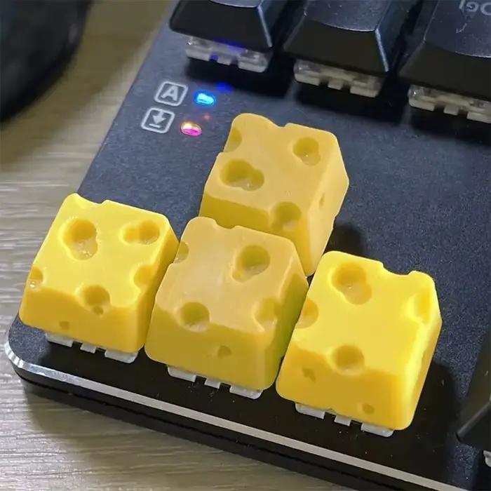 4 pièces Chesse gâteau Keycap pour ESC clavier mécanique Keycaps dessin animé mignon bricolage personnalité