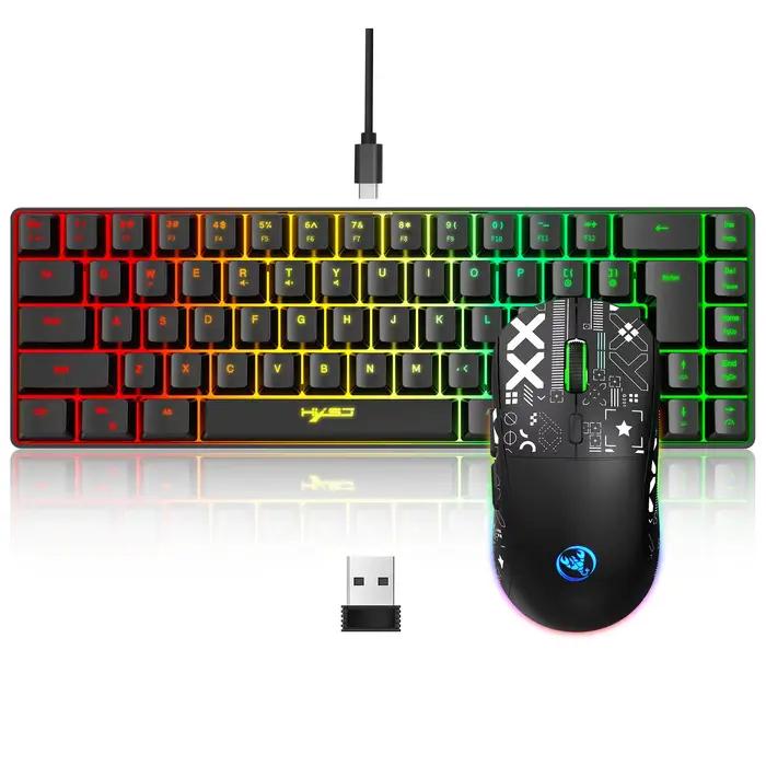 60% jeu clavier et souris combo ensemble gamer blanc