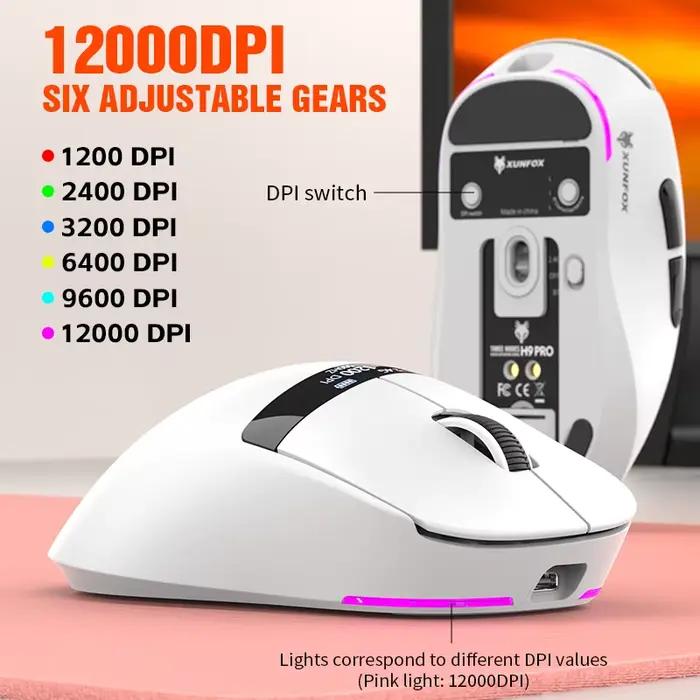 Souris de jeu sans fil super légère 59g avec station de chargement RGB magnétique