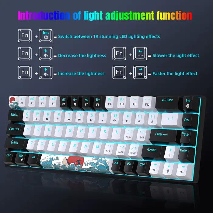 Clavier de jeu mécanique 68 touches